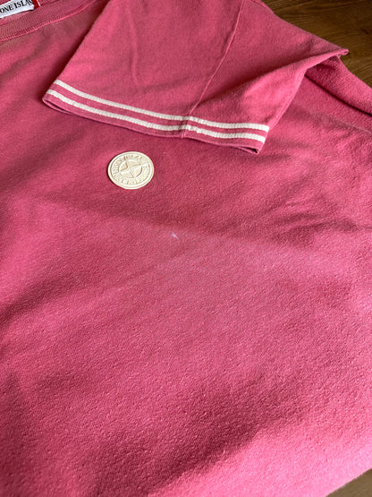 SS80s VULCANISED ROUND LOGO TEE in Pink