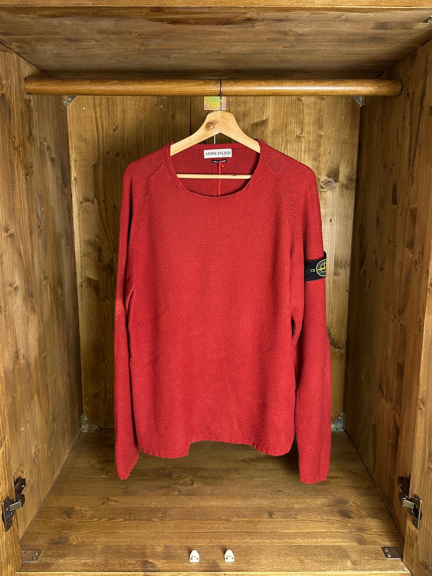 SS02 COTTON CREWNECK in Flame Red