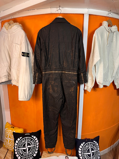 AW89/90 RASO GOMMATO COLOURED COVER BOILER SUITS in Dark Brown