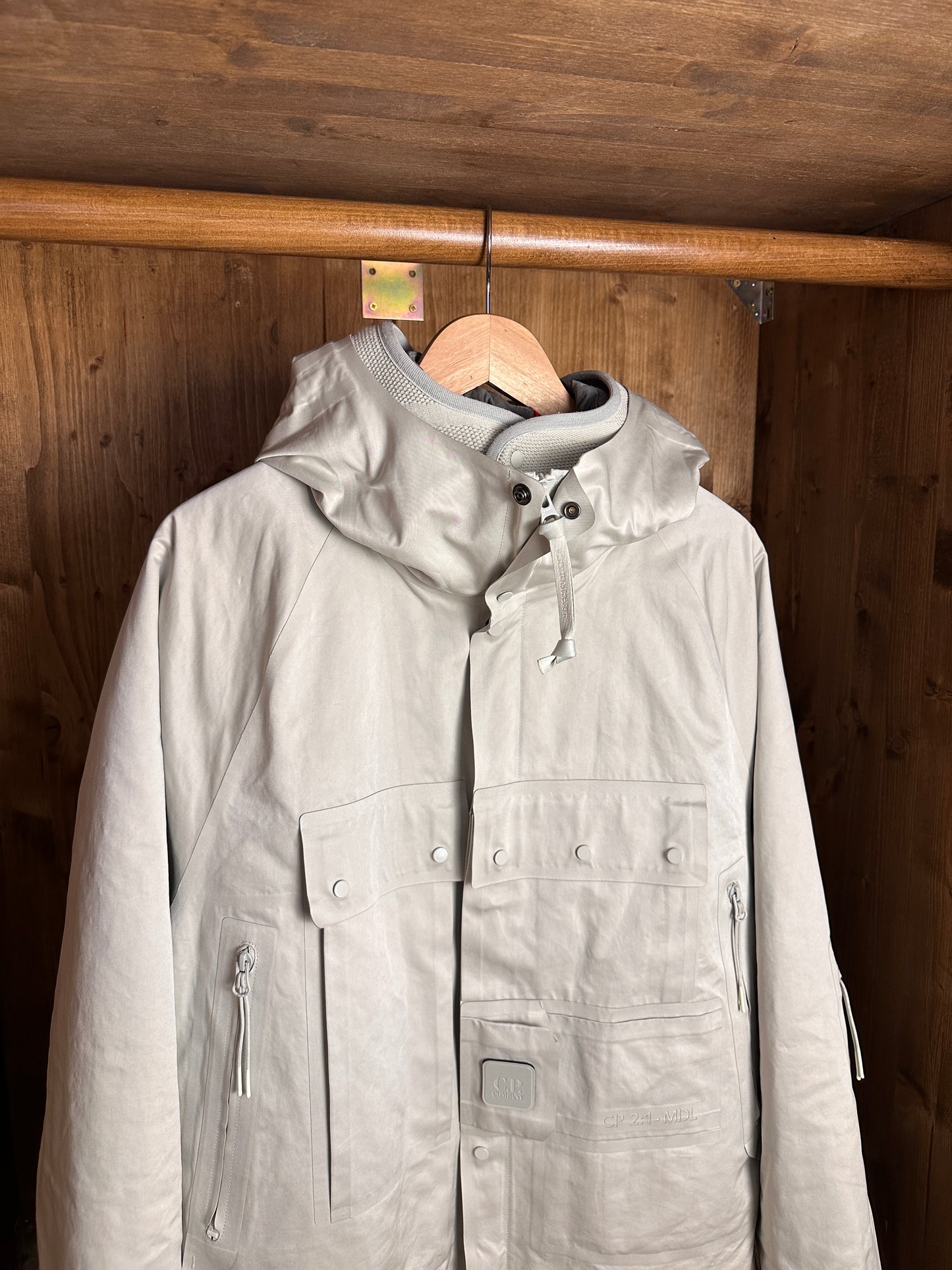 AW20s C.P. COMPANY A.A.C. DOWN JACKET in Oyster White