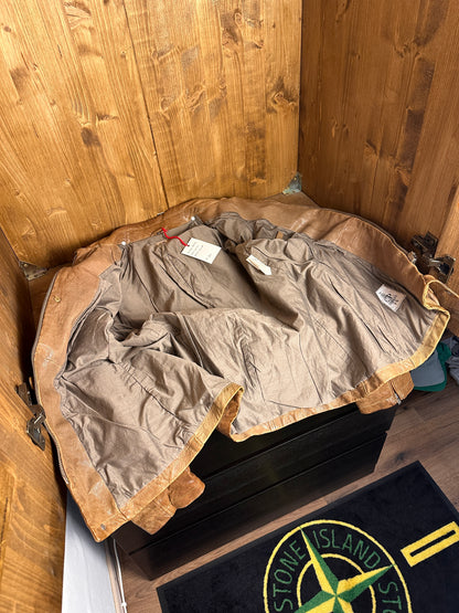AW09 C.P. COMPANY LEATHER GOGGLE JACKET in Brown Beige