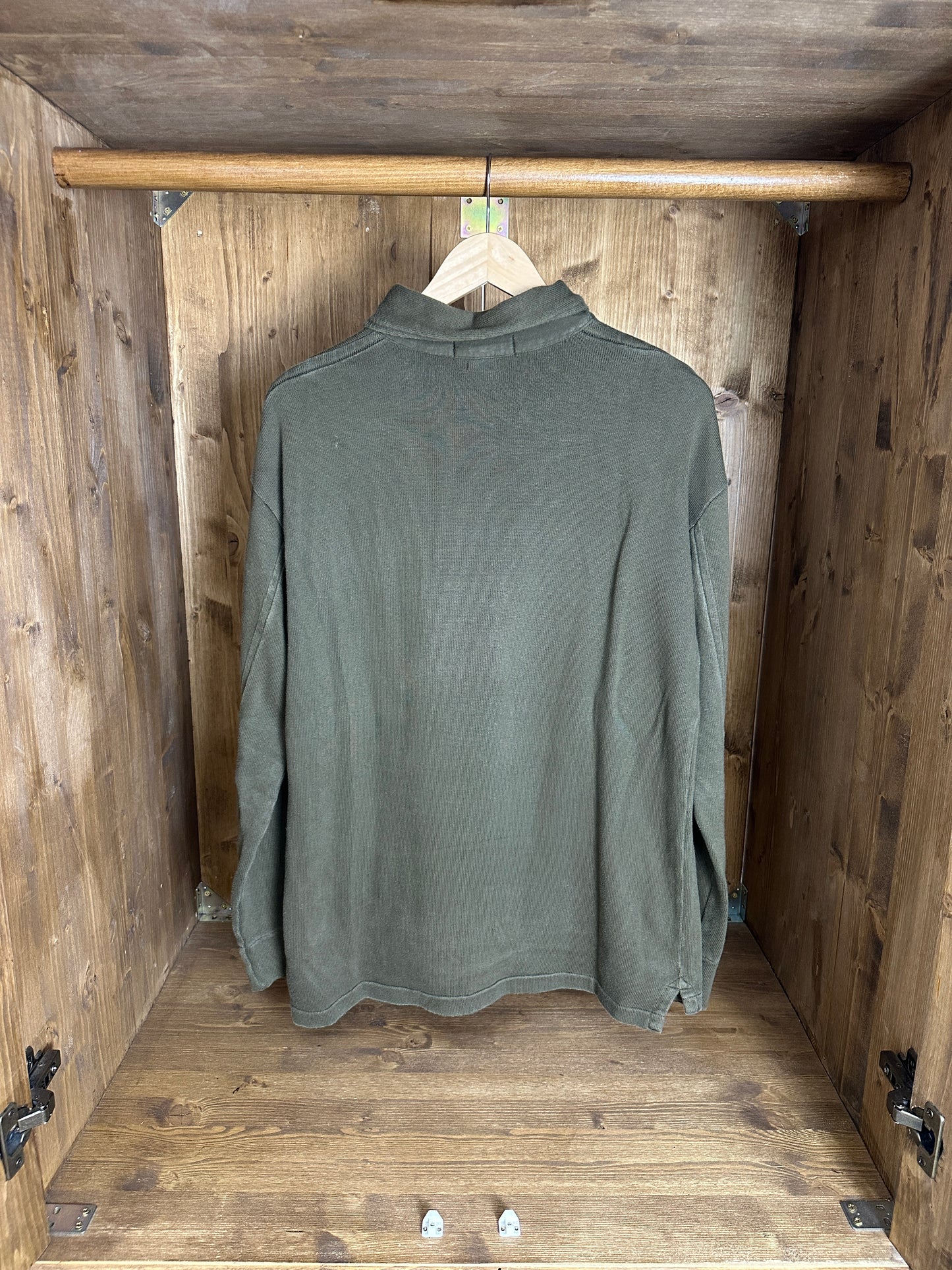 AW05 1/4 ZIP COTTON JUMPER POLO in Signal Brown