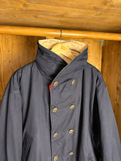 AW84/85 REVERSIBLE DOUBLE BREAST JACKET in Ocean Blue & Oyster White