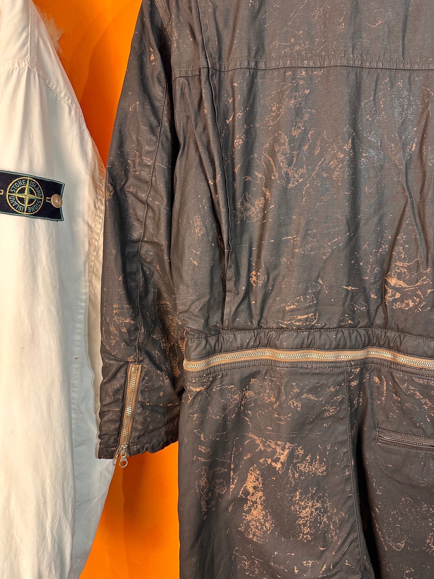 AW89/90 RASO GOMMATO COLOURED COVER BOILER SUITS in Dark Brown