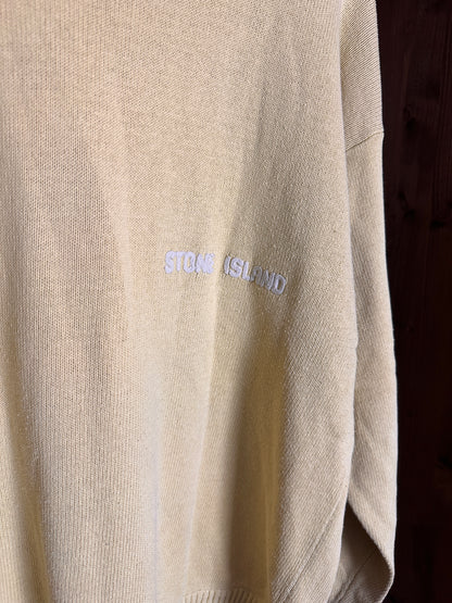 SS90s COTTON FLAX 1/4 ZIP JUMPER BACK SPELLOUT in Pastel Yellow
