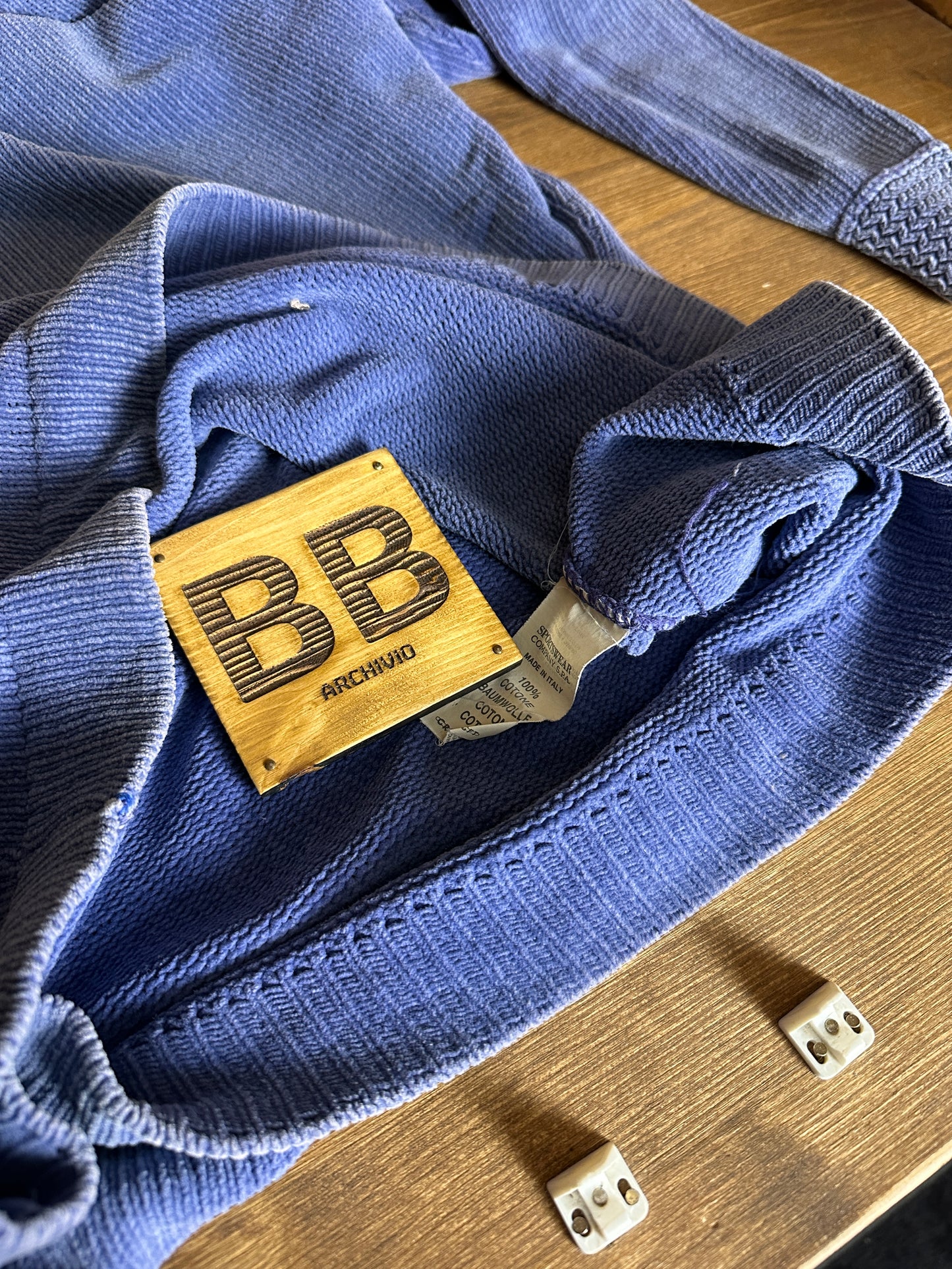 AW92 Baumwollpullover in Taubenblau