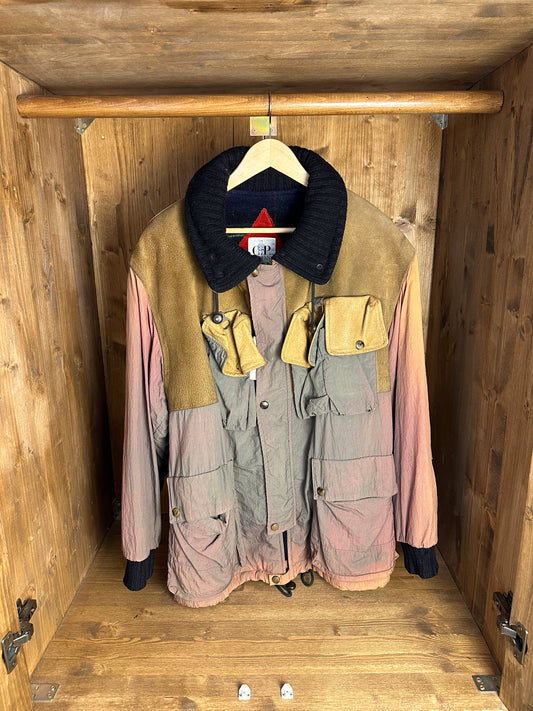 AW83/84 JAPANESE WRINKLED NYLON GRADIENT WITH LEATHER INSERTS in Mixed Shades of Brown