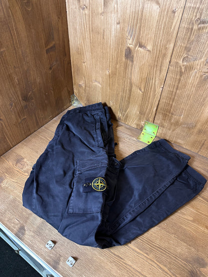 BLACK STONEWASHED CARGO