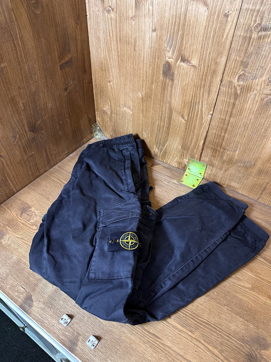 BLACK STONEWASHED CARGO