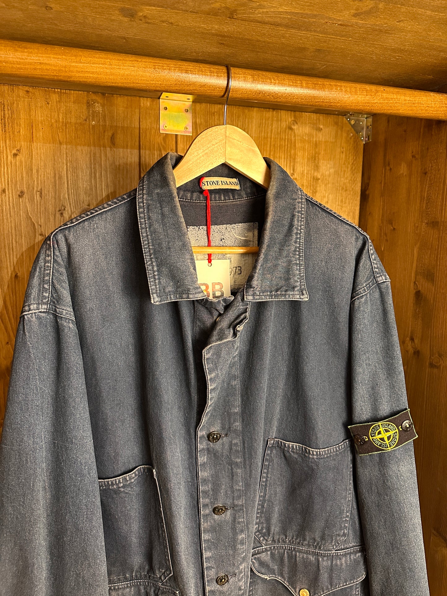 SS88 DENIM CARPENTER WITH BLACK SPELLOUT in Denim Blue