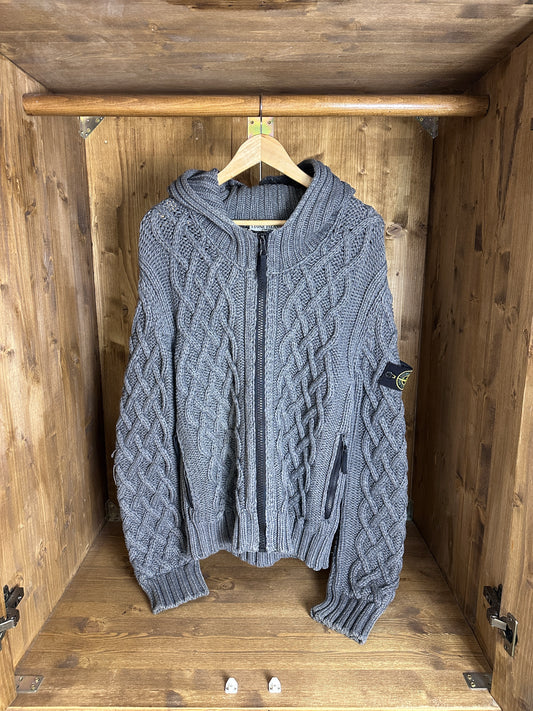 AW10 WINTER BAUMWOLL-KAPUZENJACKE in Basaltgrau von Archivio