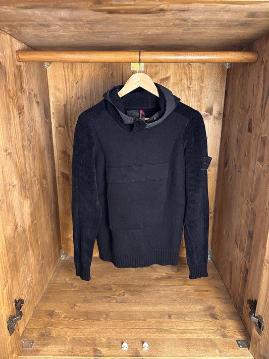 AW19 COTTON VELVET HOODIE GHOST PIECE in Black