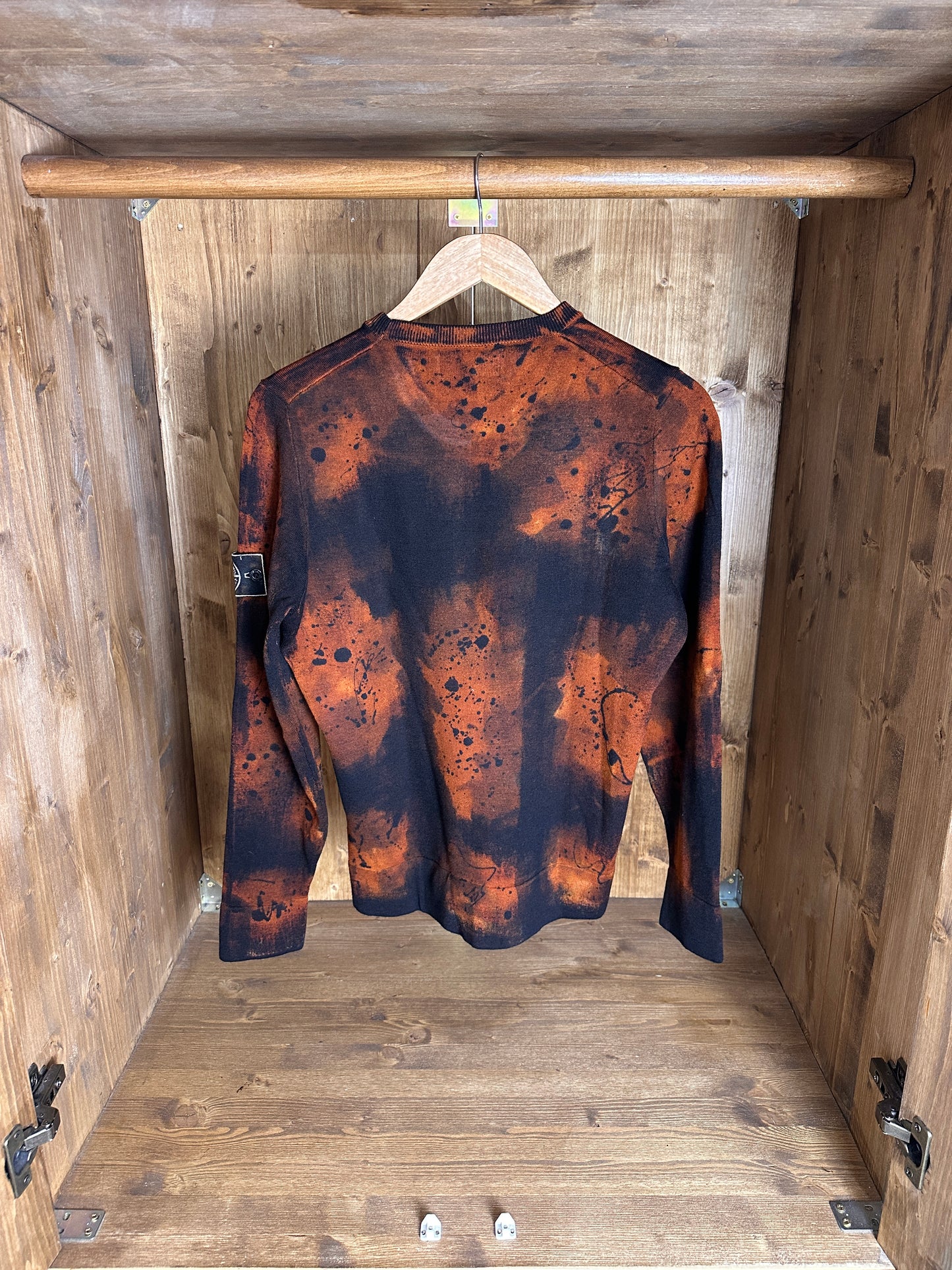 AW14/15 HAND PAINTED TORTOISE SHELL KNIT in Red and Black