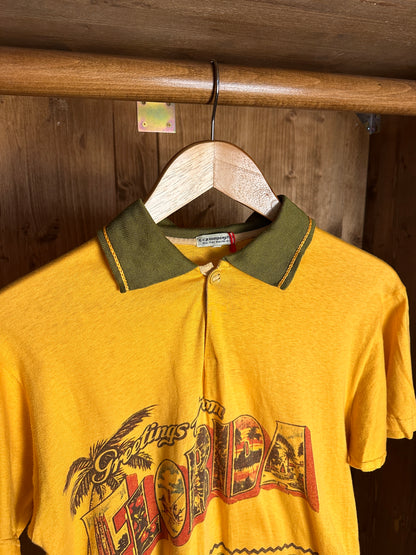 SS80 “Florida” SCREEN PRINTED POLO in Pastel Yellow