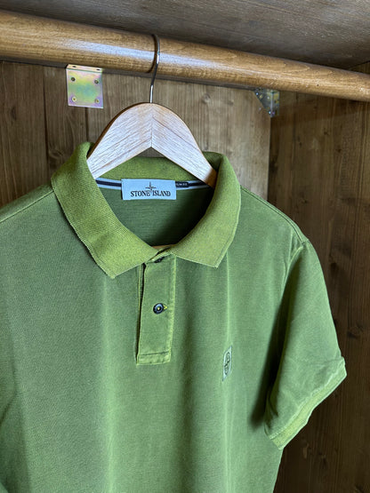 SS19 POLO SQUARE BADGE in Green Acid wash