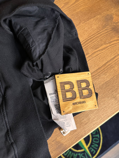 SS21 COTTON 2/4 ZIP CREWNECK GHOST PIECE in Black