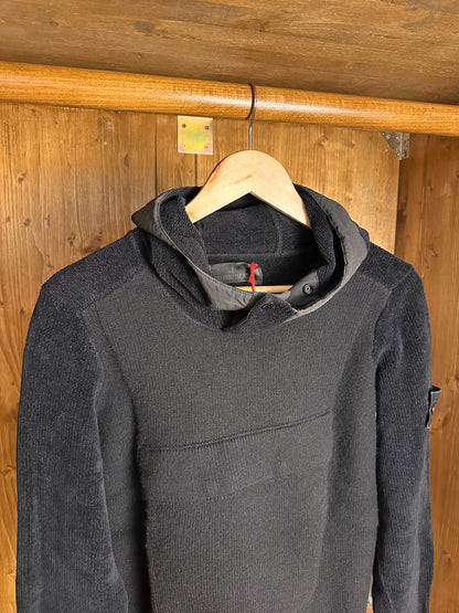 AW19 COTTON VELVET HOODIE GHOST PIECE in Black