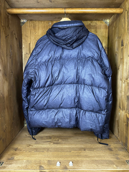 AW04 BLUE METALLIC TEXTURE DOWN JACKET