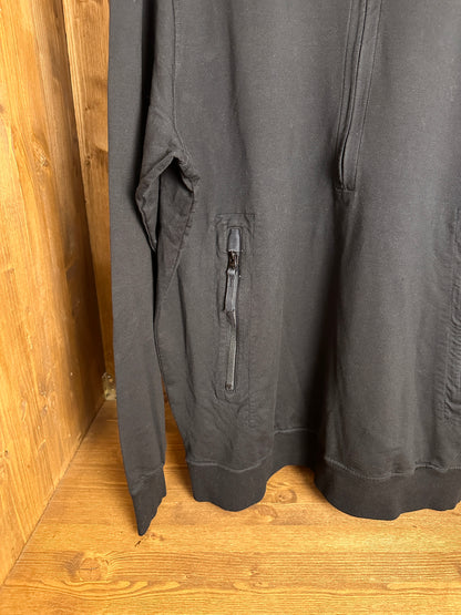 SS21 COTTON 2/4 ZIP CREWNECK GHOST PIECE in Black