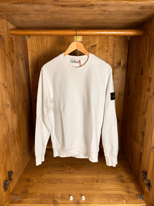 SS22 Baumwoll-Rundhalspullover in Weiß