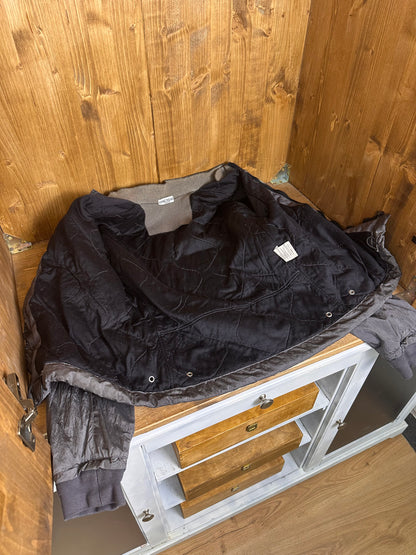 AW08 NYLON METAL QUILTED BOMBER in Dark Grey