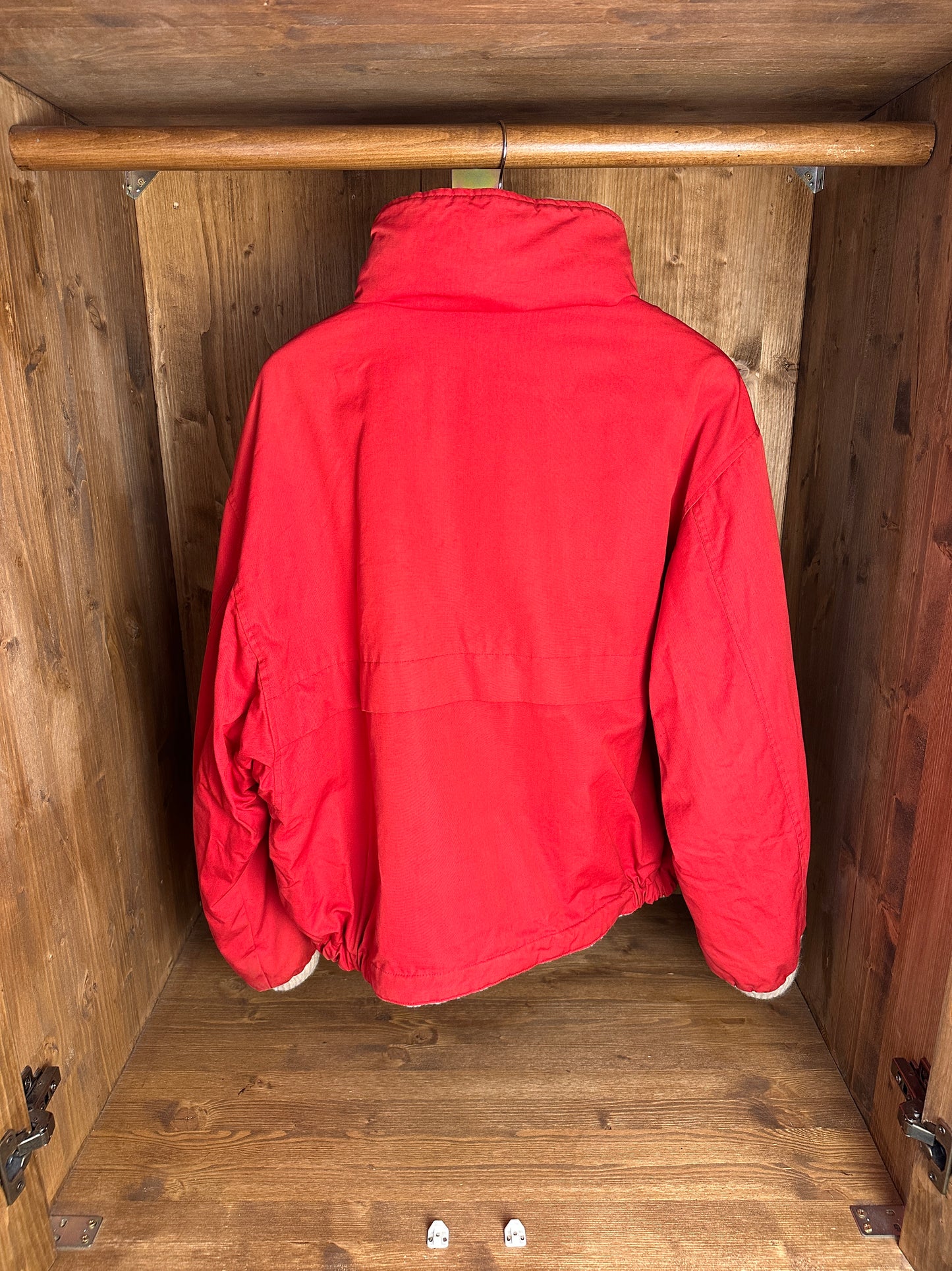 AW84/85 REVERSIBLE DOUBLE BREAST JACKET in Coral Red & Oyster White