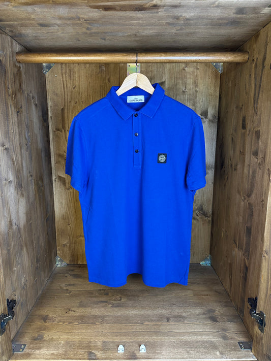 SS19 POLO SQUARE BADGE in Neon Blue with neck reinforcement