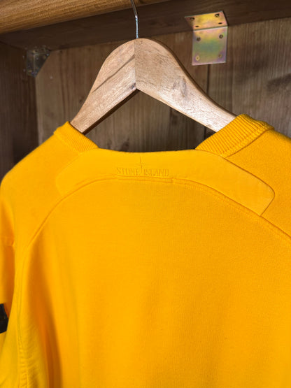 BRIGHT YELLOW CREWNECK with embroidered spell-out