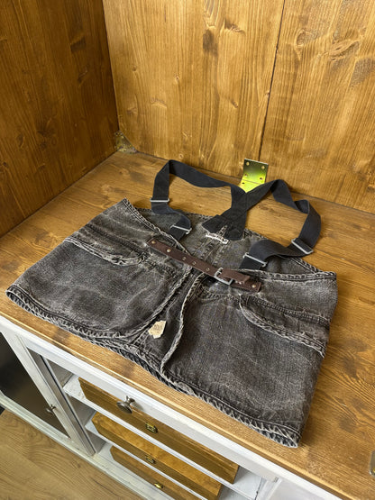 SS1986 DENIM CARPENTER WITH BACKPACK in Grey