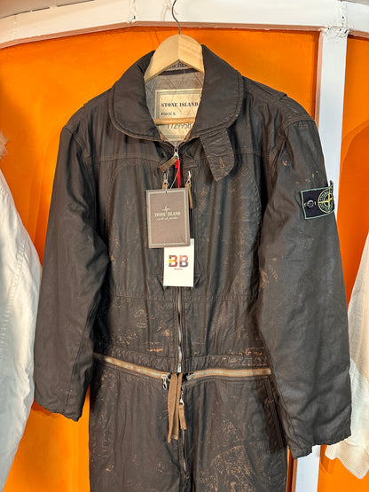 AW89/90 RASO GOMMATO COLOURED COVER BOILER SUITS in Dark Brown