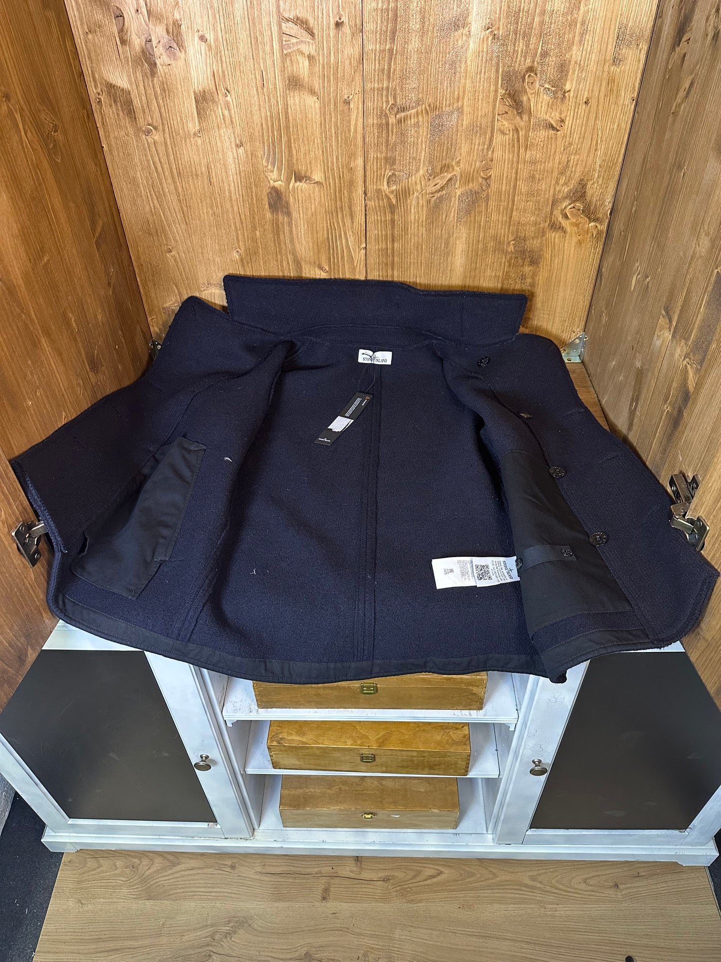 AW15 WOOL PEACOAT IN NAVY BLUE