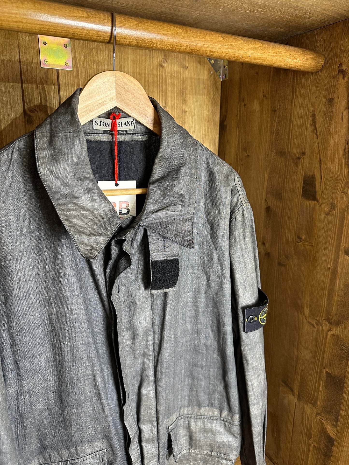 AW98 LINO FLAX TRENCH in Dark Grey