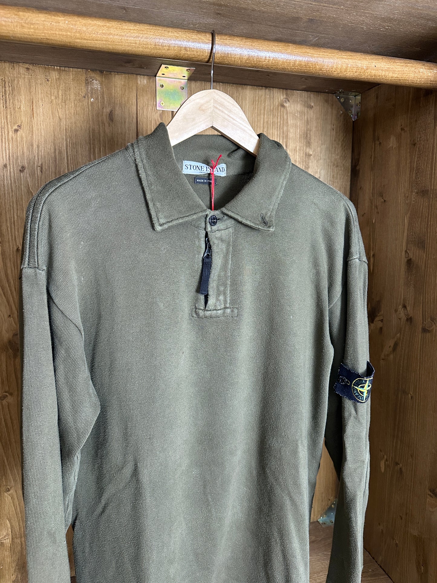 AW05 1/4 ZIP COTTON JUMPER POLO in Signal Brown