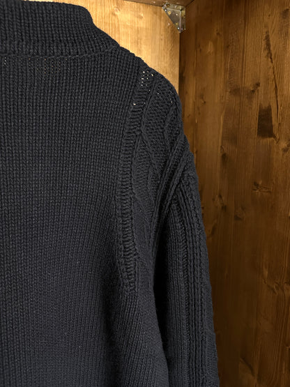 AW20 ARAN MOTIF WOOL JUMPER in Black