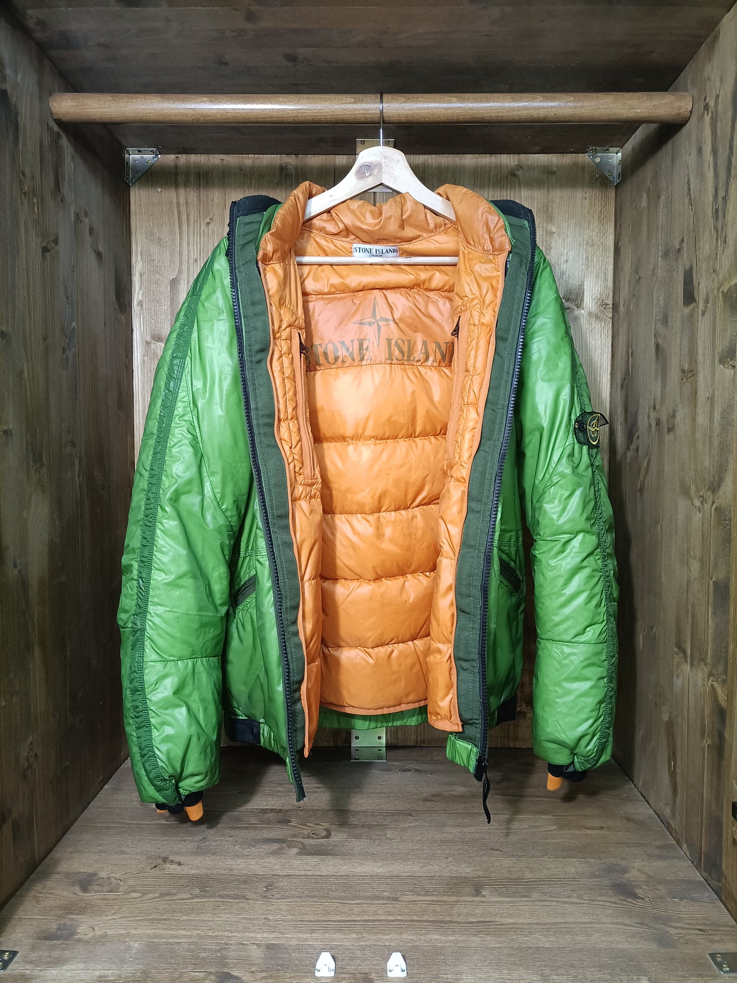 Goose down mesh green 3 in 1 jacket