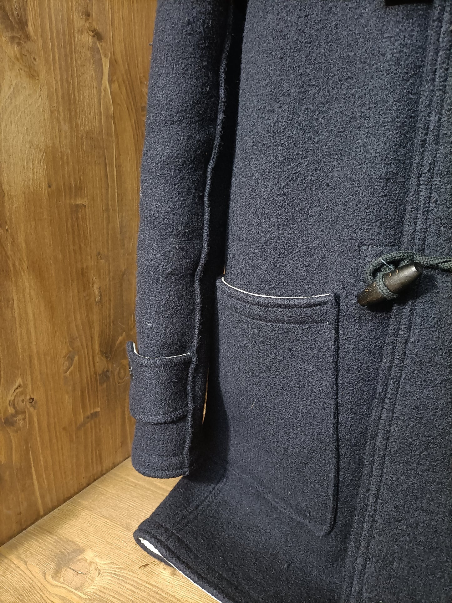 Blue duffel coat