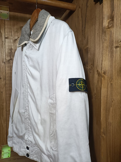 Raso Gommato White diagonal zip