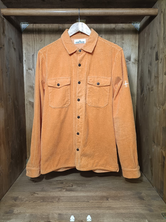 Orange corduroy overshirt