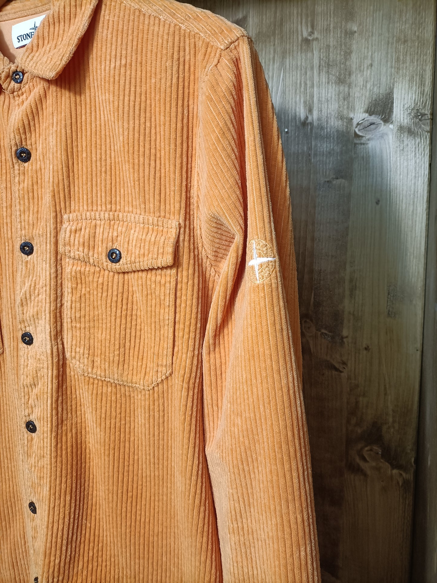 Orange corduroy overshirt