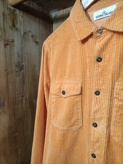 Orange corduroy overshirt