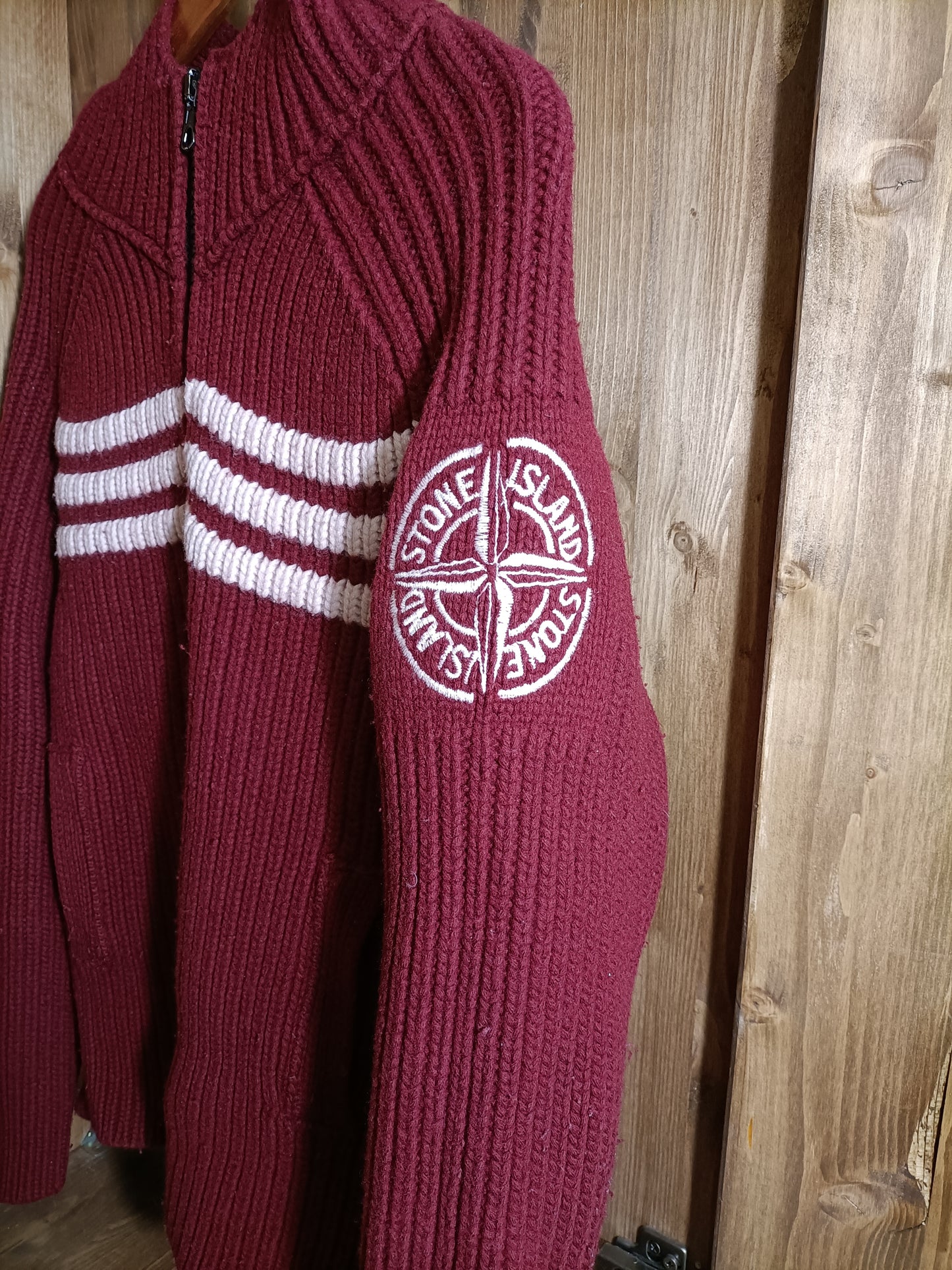 Red embroidered logo sweater