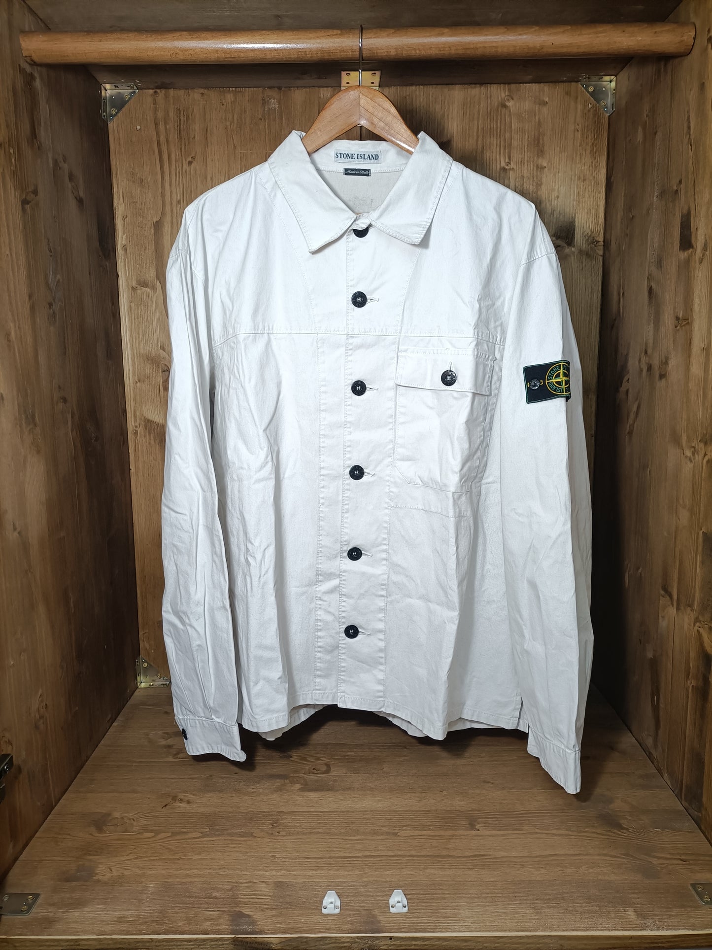 Waxed cotton overshirt