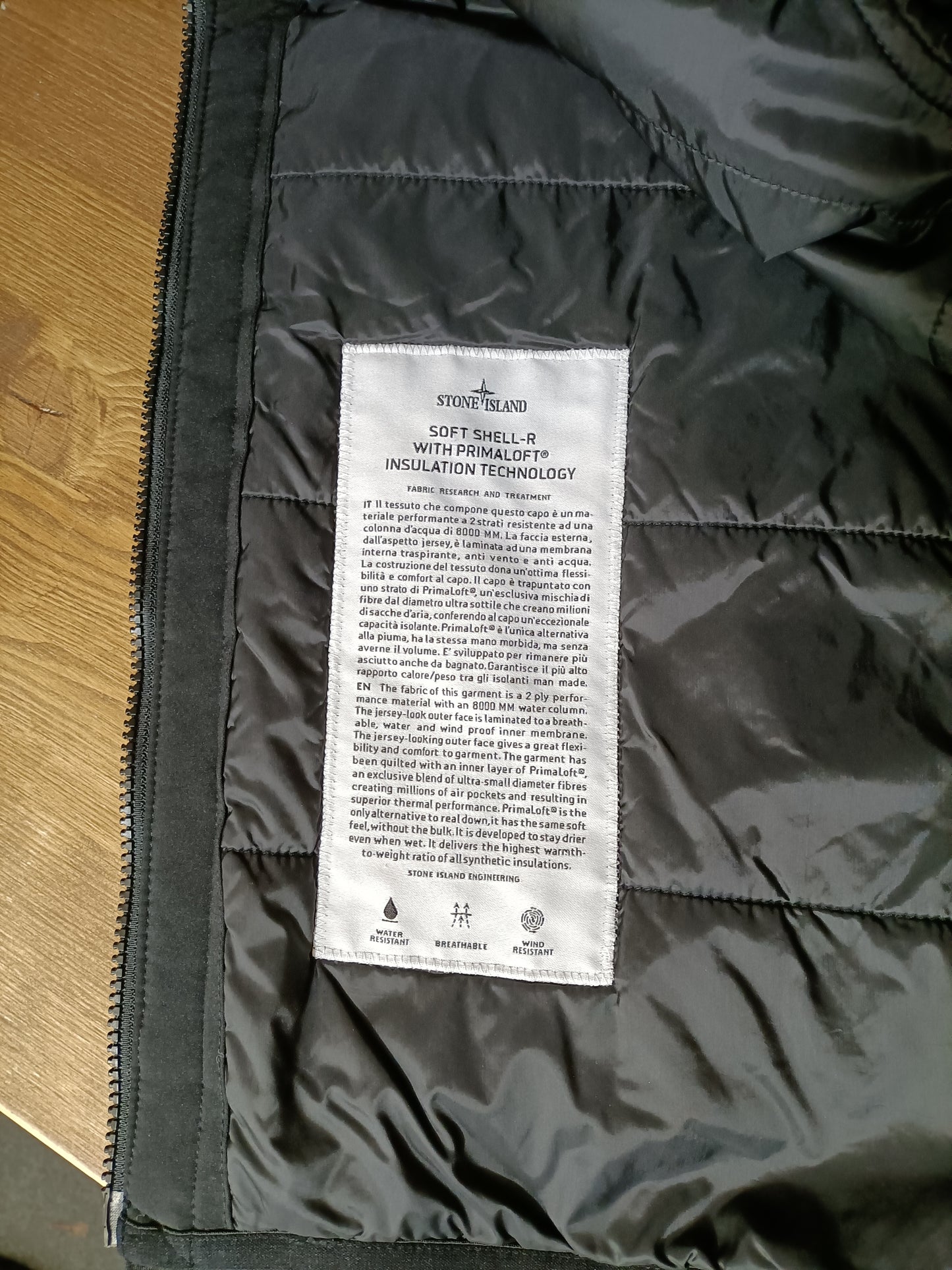 Soft shell with primaloft insulation technology