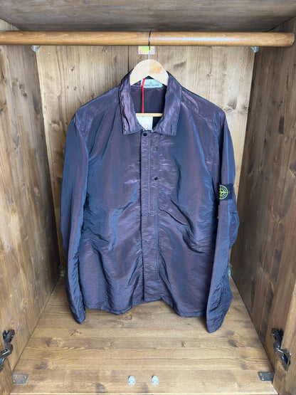 SS2019 NYLON METAL OVERSHIRT in Burgundy Red