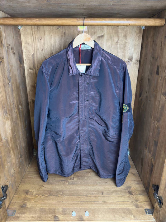 SS2019 NYLON METAL OVERSHIRT in Burgundy Red