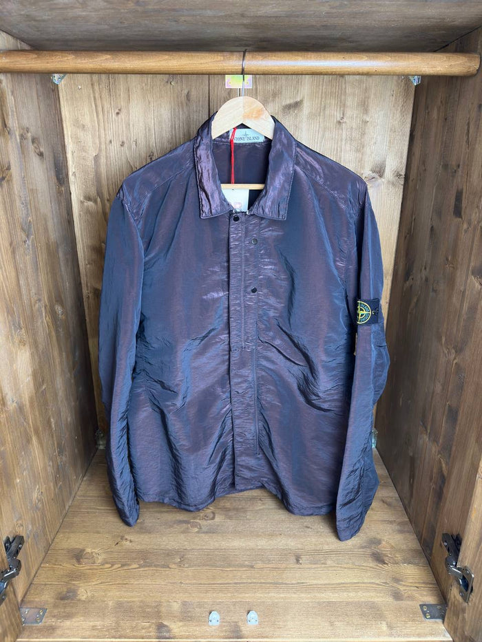 SS2019 NYLON METAL OVERSHIRT in Burgundy Red