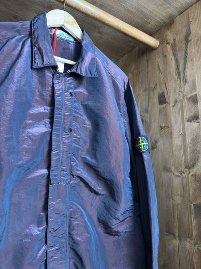 SS2019 NYLON METAL OVERSHIRT in Burgundy Red