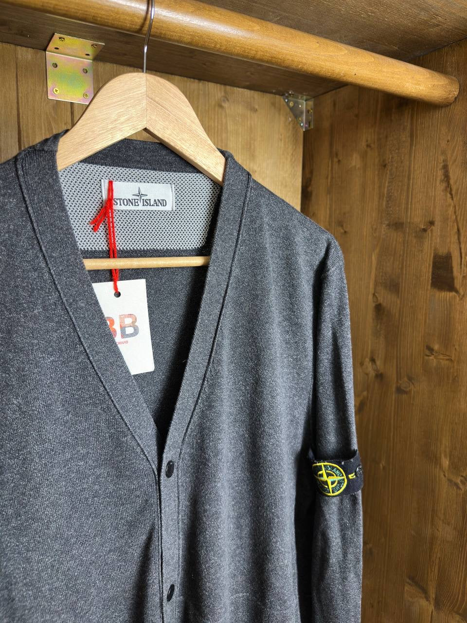SS15 BUTTONED CARDIGAN in Dark Grey