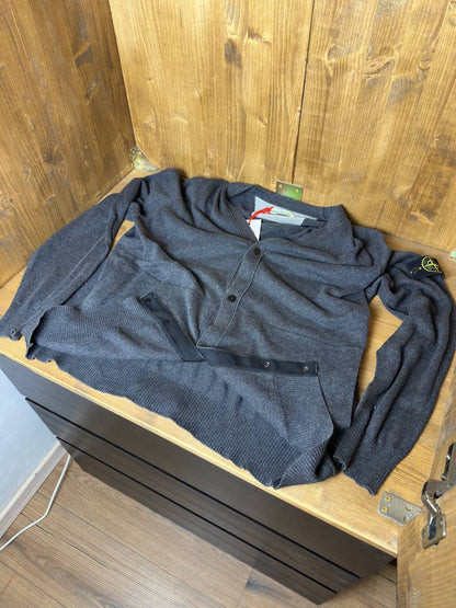 SS15 BUTTONED CARDIGAN in Dark Grey