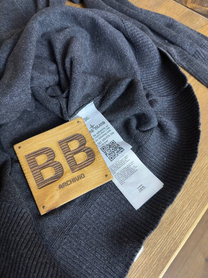 SS15 BUTTONED CARDIGAN in Dark Grey